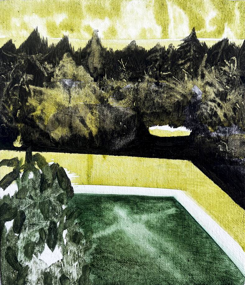 Tau, 16x14 cm, Acryl auf Baumwolle, 2025