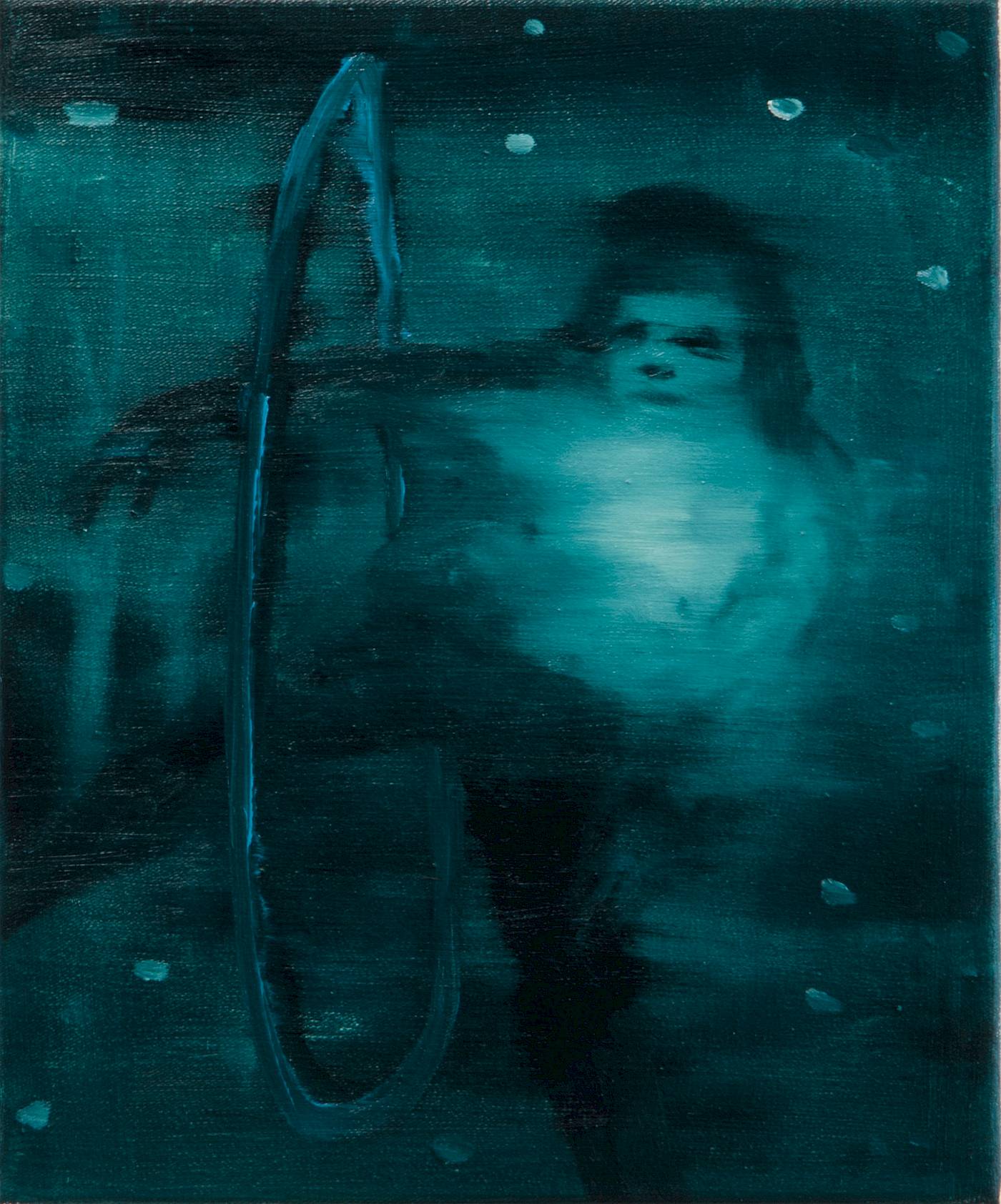 durchringen, 30x25cm, Öl auf Baumwolle, 2024